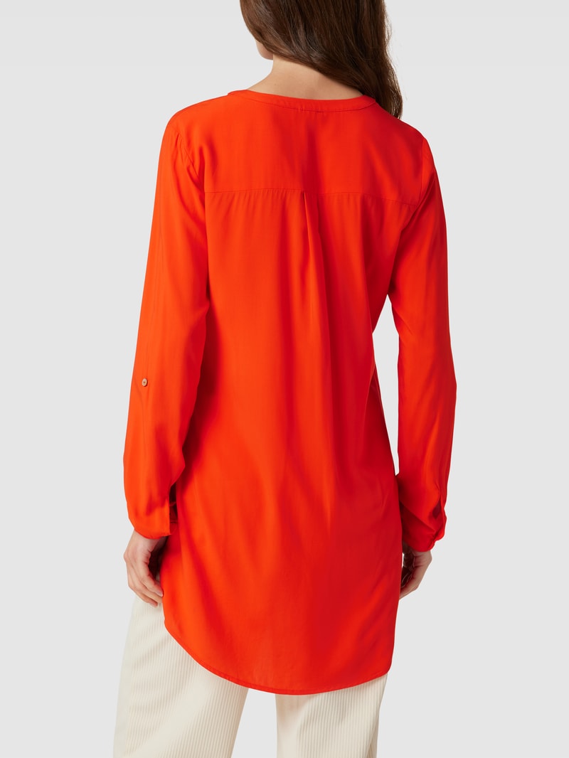 Blusenshirt mit V-Ausschnitt in dunkel orange