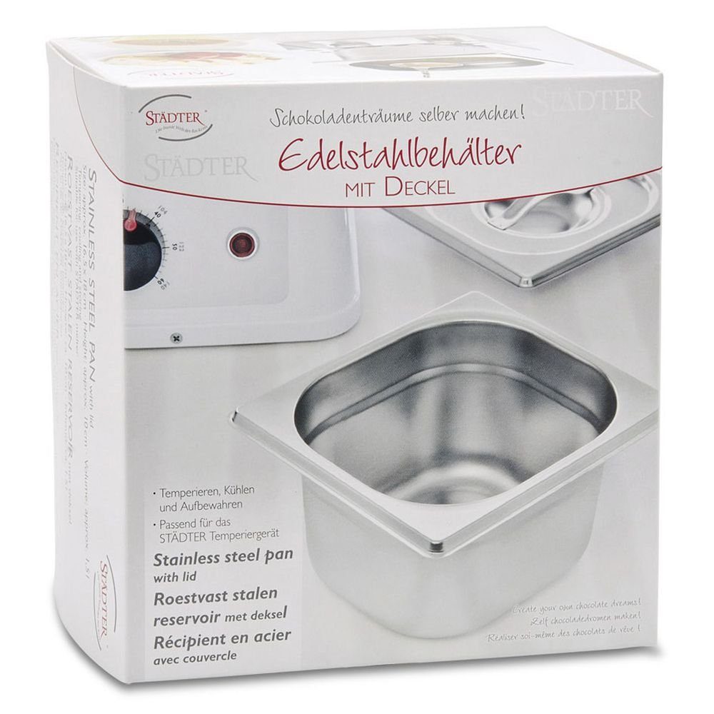 STÄDTER Tortenwerkzeug, (1-tlg), Edelstahlbehälter 1.5 Liter, für Städter Temperiergerät
