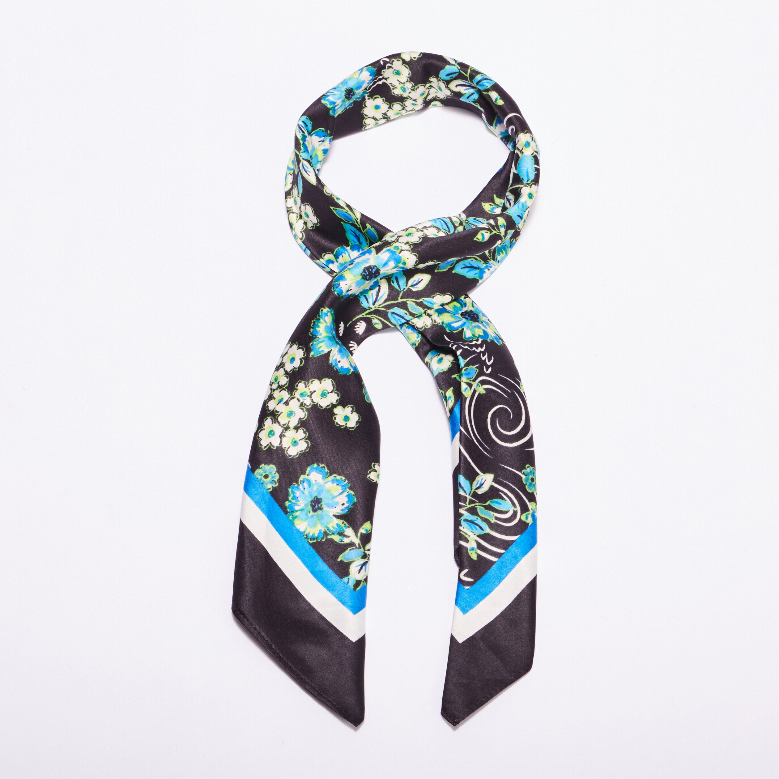 Foulard carré satiné noir femme | Cache Cache