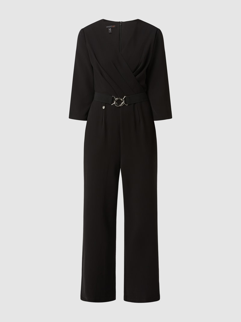 Jumpsuit aus Krepp in schwarz