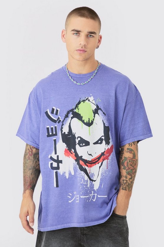 Oversize T-Shirt mit lizenziertem Joker Anime Print