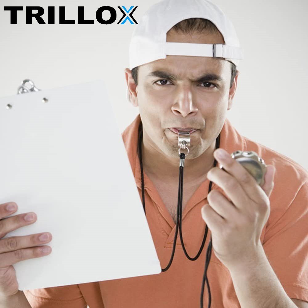 MAVURA Trillerpfeife TRILLOX Trillerpfeife Set Schiedsrichterpfeife Metall, Notfallpfeife Trainingspfeife Signalpfeife [2er Set]