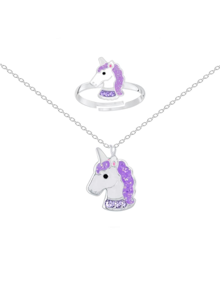 Alexander York Kette mit Anhänger, Ring EINHORN in 925 Sterling Silber, 2-tlg. günstig kaufen onesize