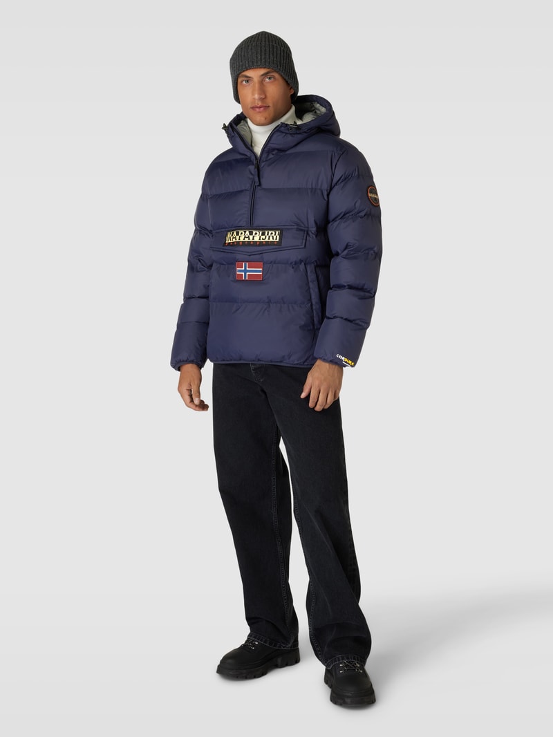 Steppjacke mit Kapuze in marineblau