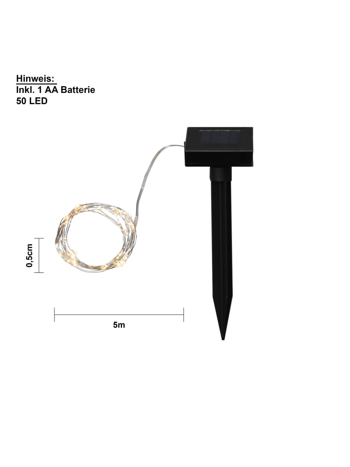 STAR Trading Solar LED-Lichterkette Dew Drop warmweiß (50 LEDs, Batterie) günstig kaufen onesize