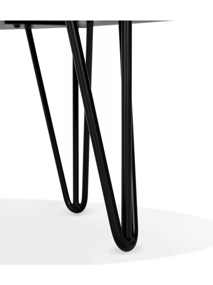 KADIMA DESIGN Salon Couchtisch Oval Esche Schwarz Metall | Modern Elegant in Schwarz günstig kaufen onesize
