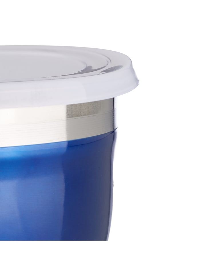 relaxdays 3 tlg. Schüssel Set Edelstahl in Blau günstig kaufen onesize