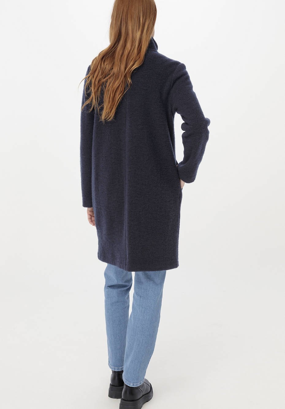 Wollfleece Mantel aus reiner Bio-Merinowolle