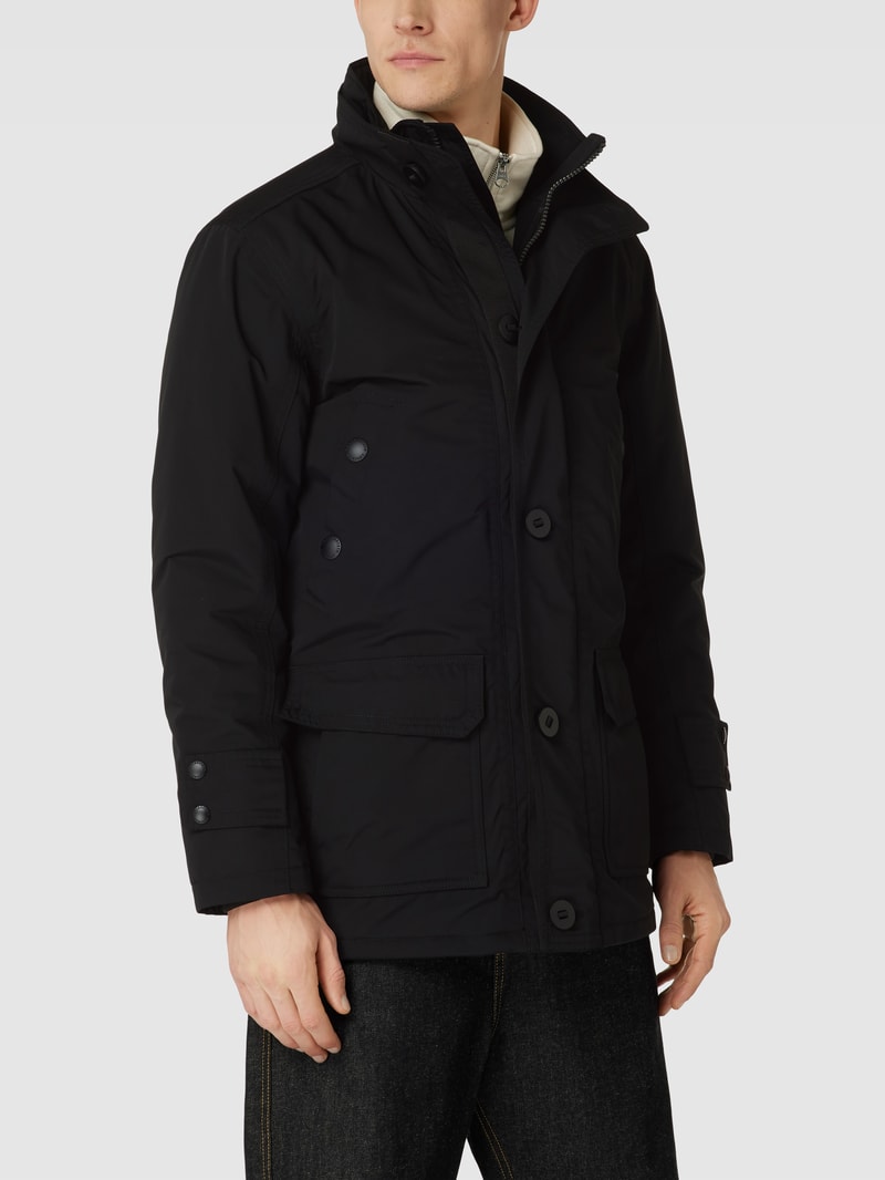 Jacke mit Label-Patch Modell 'JAGURO' in schwarz