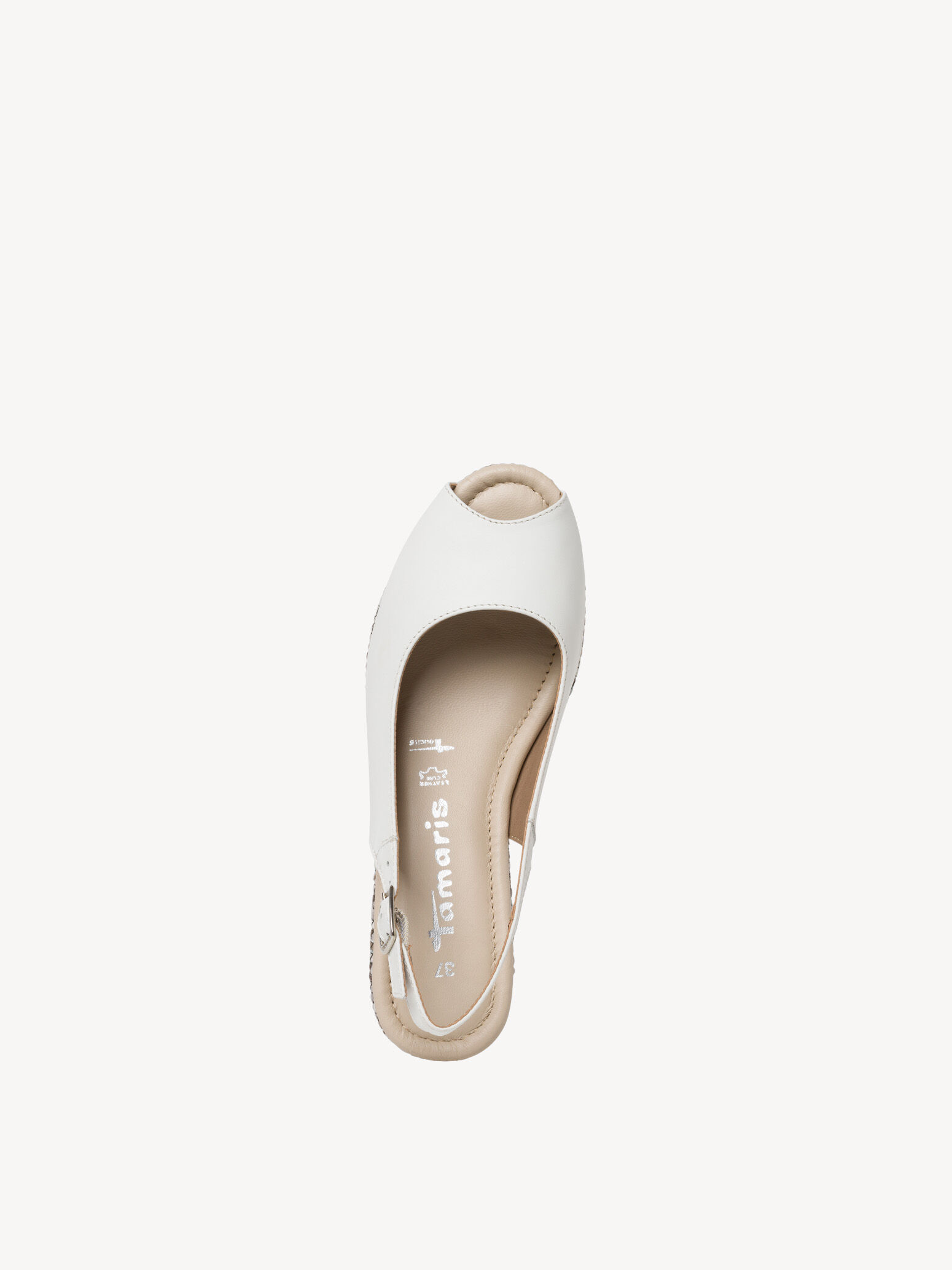Sandale à talon en cuir - blanc