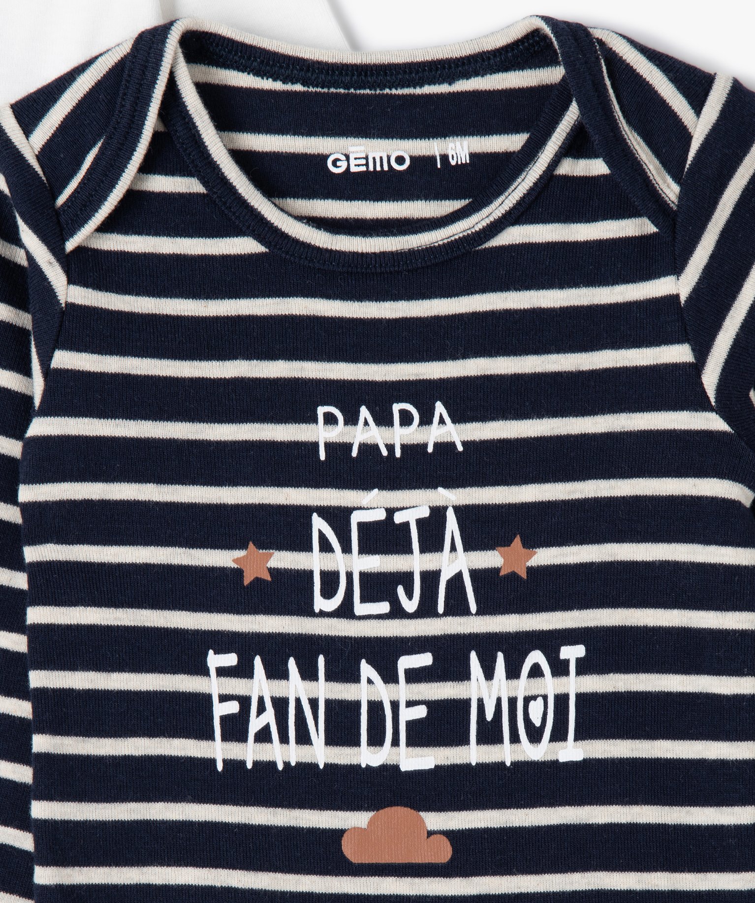 Body bébé à manches longues à motifs marins (lot de 3) marine | GEMO