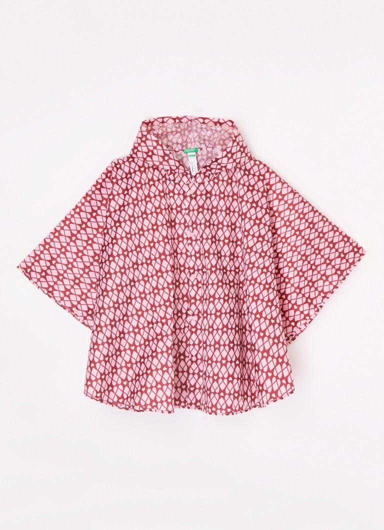 Poncho impermeabil cu imprimeu Benetton