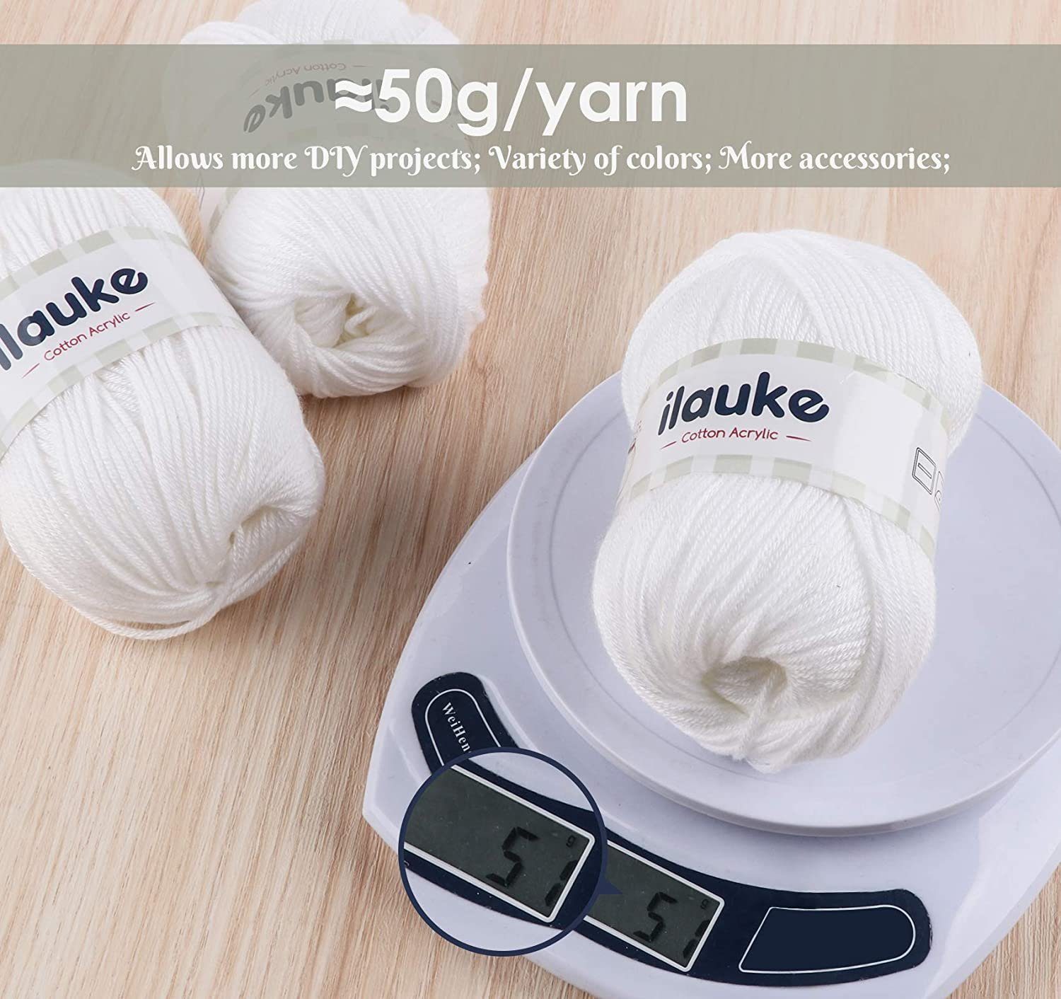Homewit Premium Garn Wolle Zum Stricken, Bunt Acrywolle Zum Häkeln Häkelwolle, (Set, 10-St), Polyacryl Häkelgarn Baumwollgarn Dicke Wolle