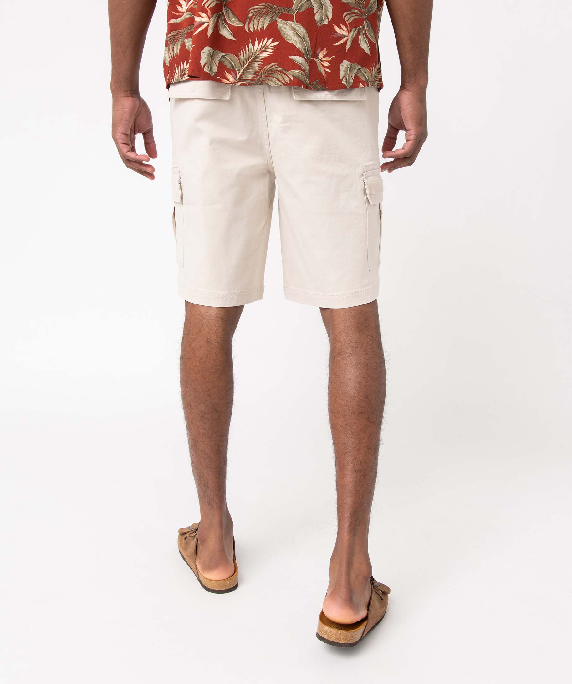Bermuda homme coupe cargo à taille élastiquée ecru | GEMO