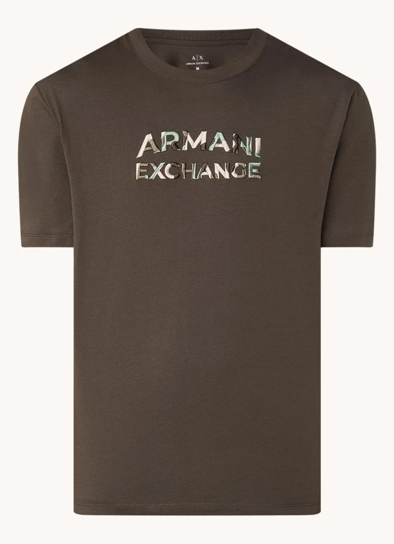 Tricou Armani Exchange cu logo brodat
