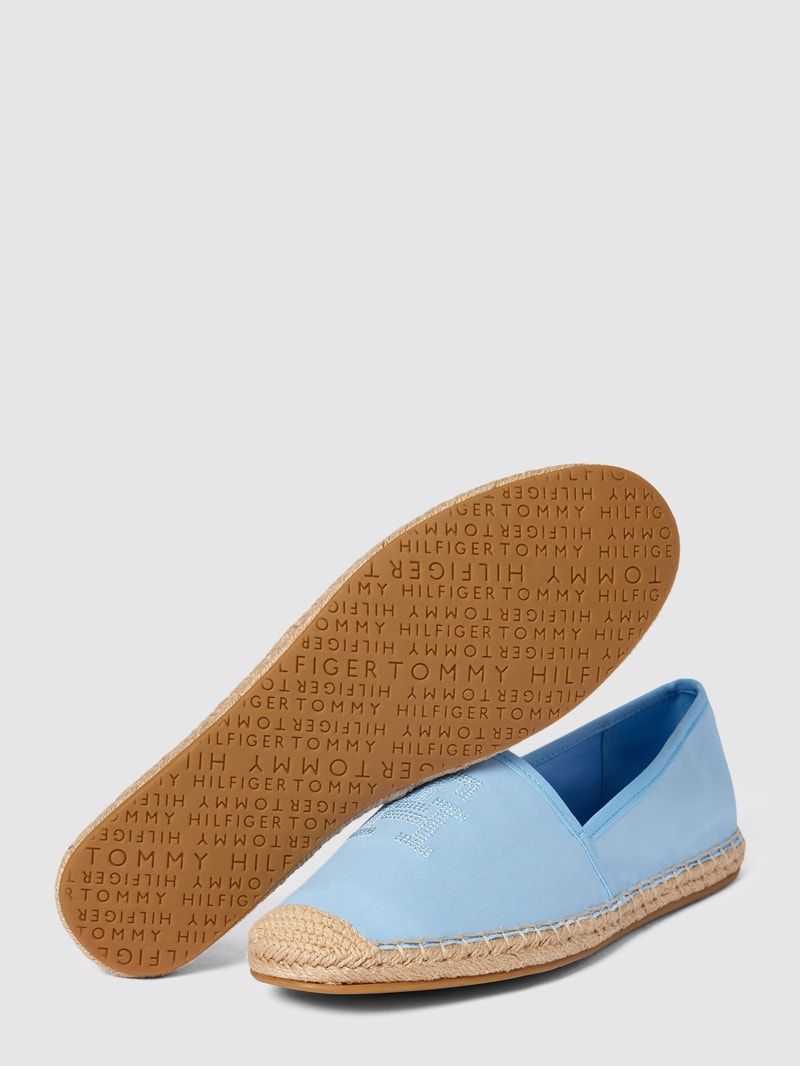 Espadrilles mit Label-Stitching Modell 'EMBROIDERED' in hellblau