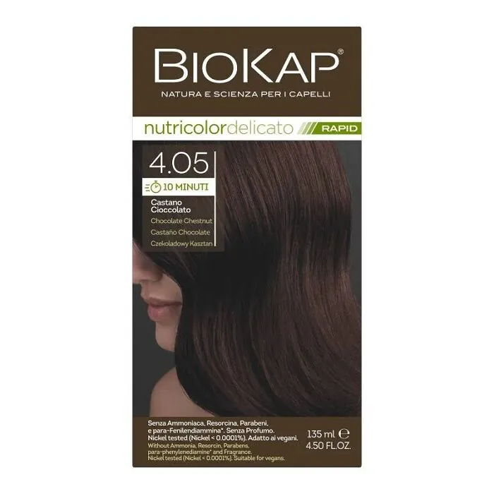 Biokap Nutricolor Delicato Rapid Hair Dye, 4.05 Coffee Brown