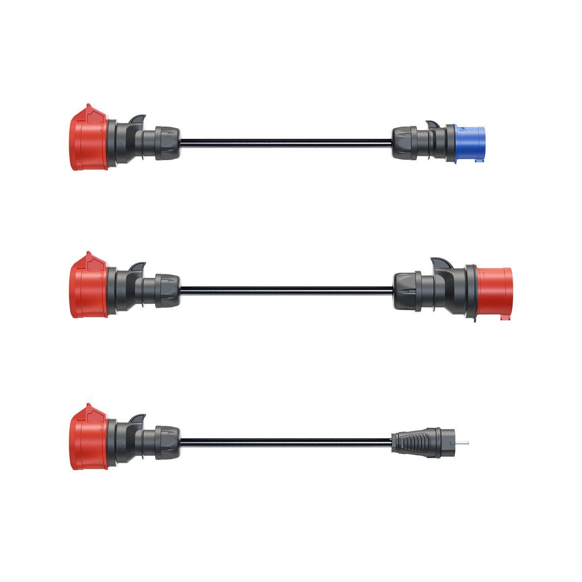 go-e Elektroauto-Ladestation Adapterset Gemini flex 11 kW, 3, Spar-Set, 3-St., 3 Adapter-Kabel, Für den Außenbereich geeignet