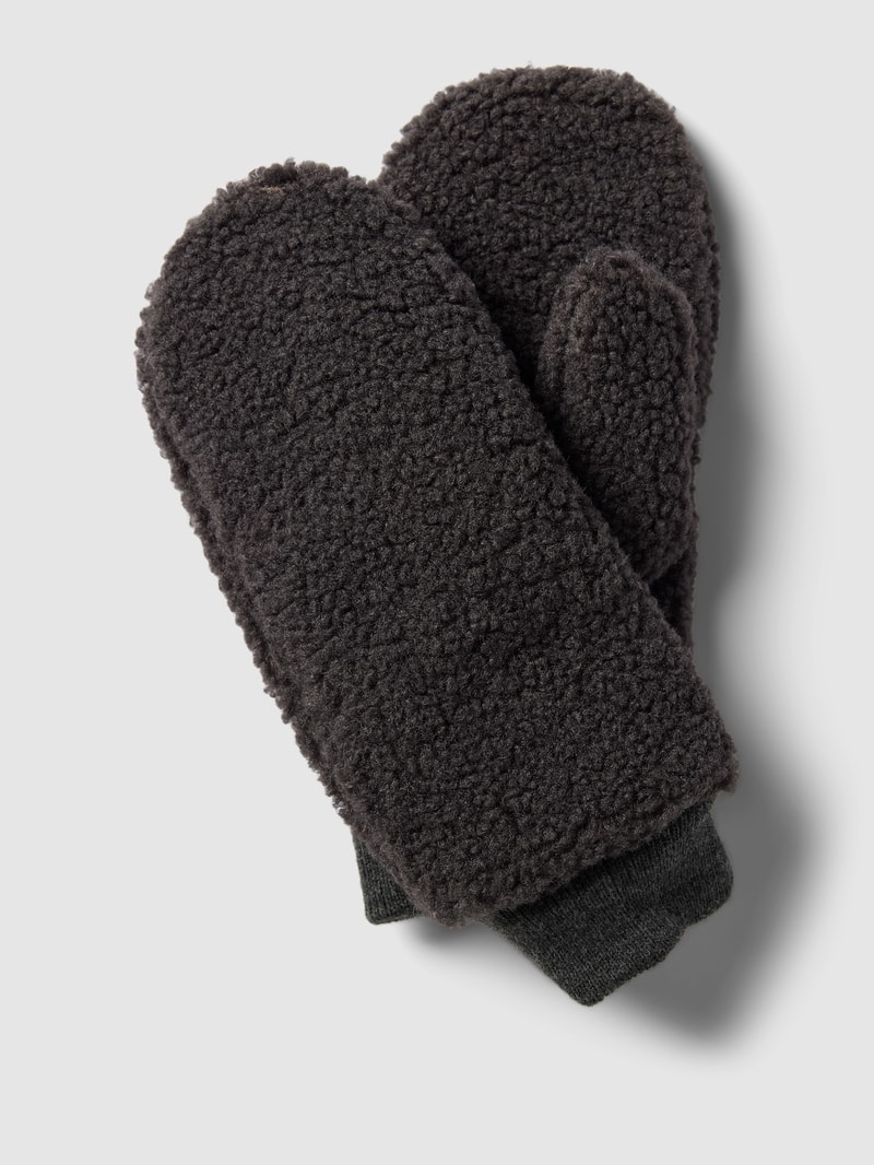 Handschuhe mit Teddyfell in dunkelgrau
