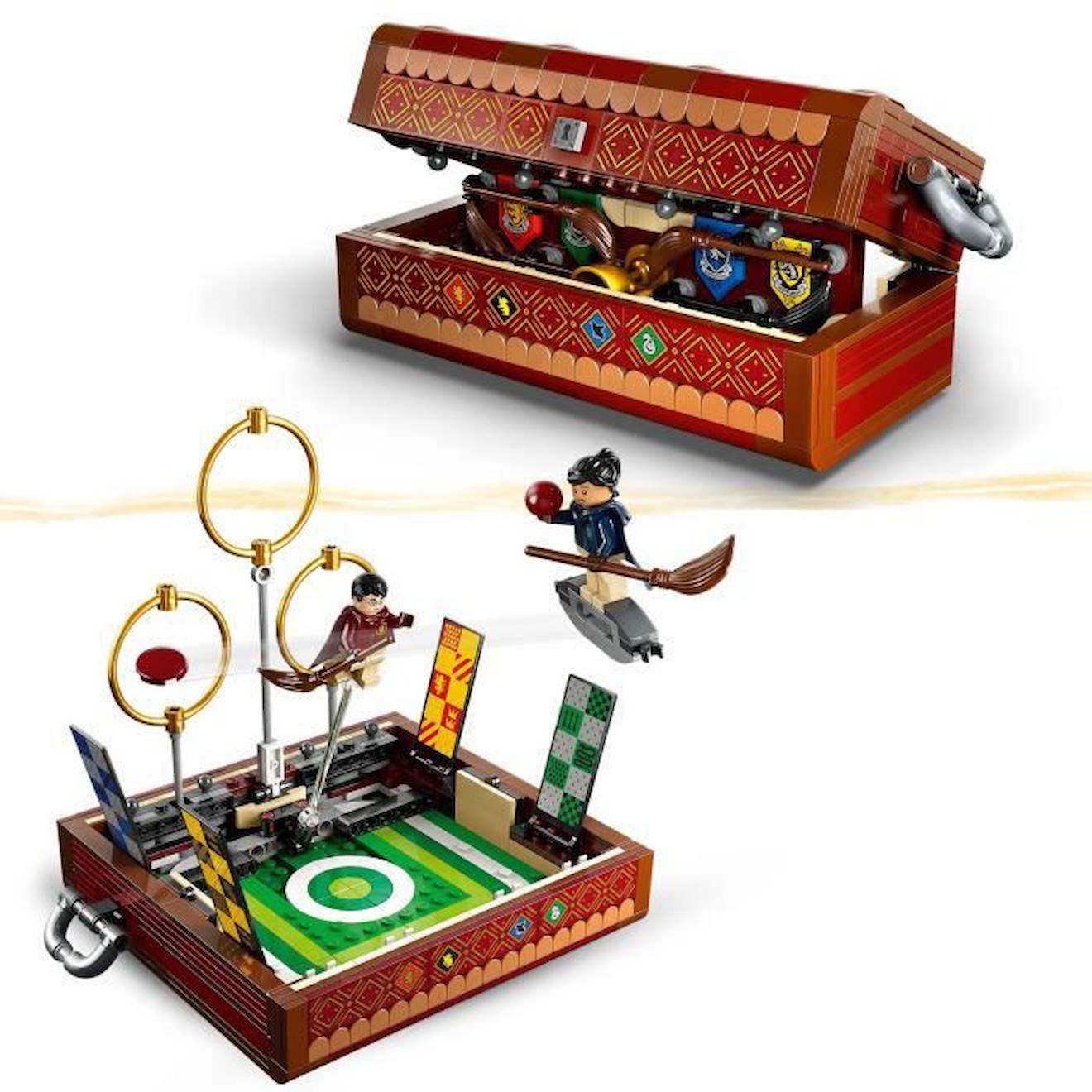LEGO® Harry Potter 76416 La Malle de Quidditch, Jouet 1 ou 2 Joueurs, avec 3 Jeux de Quidditch rouge