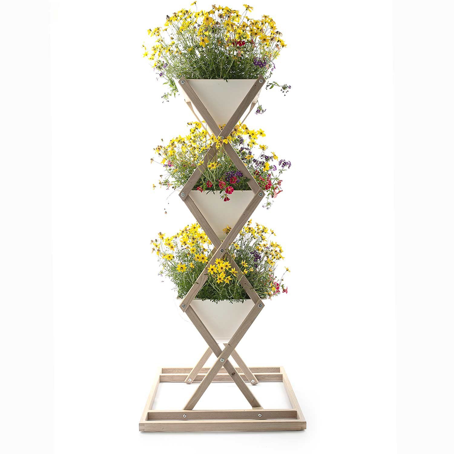 Urbanature Hochbeet klappbares Hochbeet - 8 Liter (Set, 2 St., Vertikale Pflanzkübel mit Bewässerungssystem und Wasserstandsanzeiger), leichtes Hochbeet, für Drinnen und Draußen