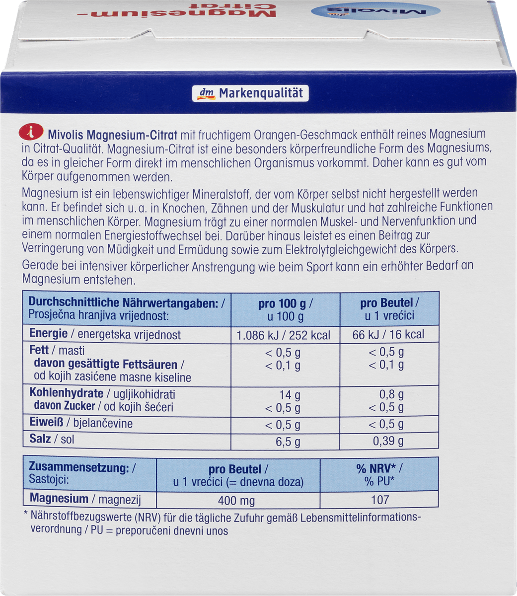 Magnesium-Citrat, Granulat 20 Btl., 120 g