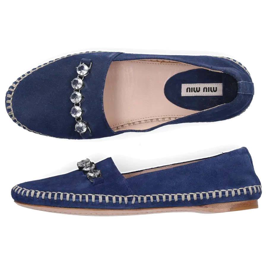 Miu Miu - Loafer Veloursleder - blau