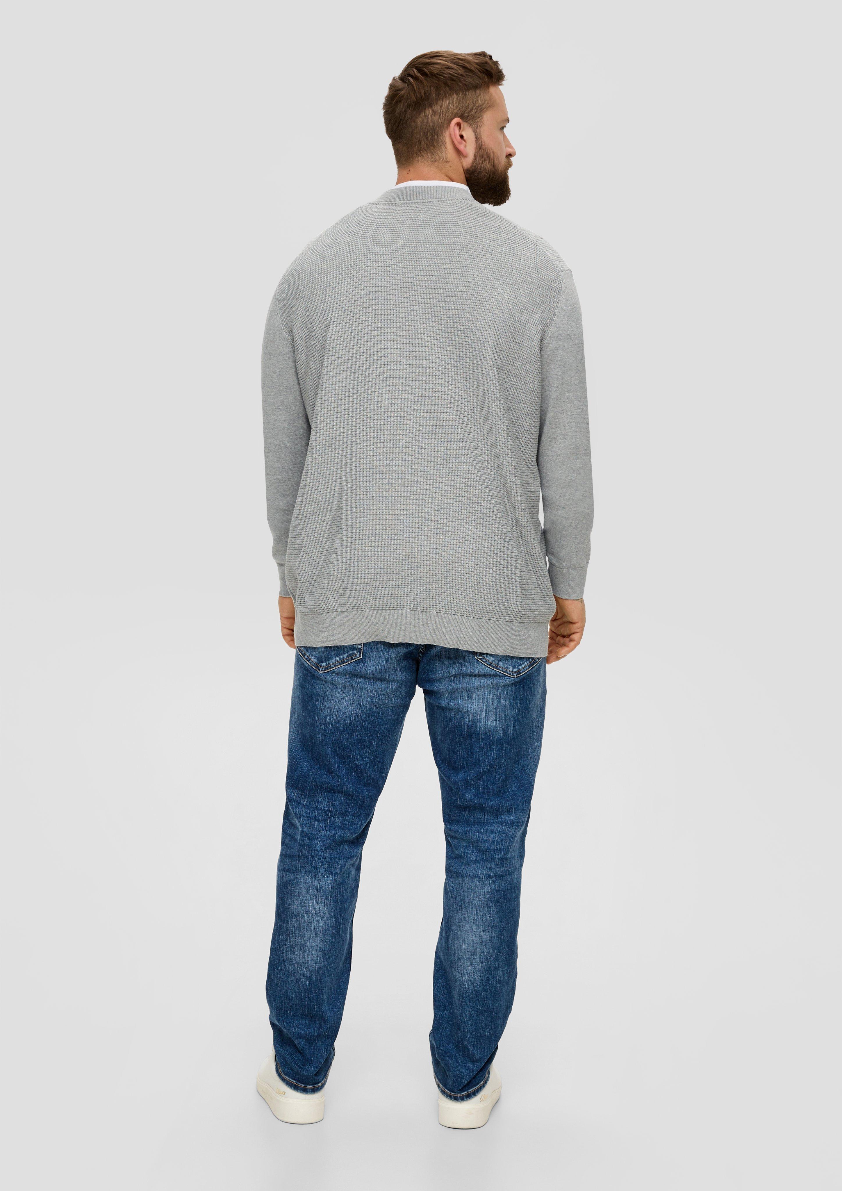 Strickpullover mit Waffelpiqué-Muster  2143412-90W1
