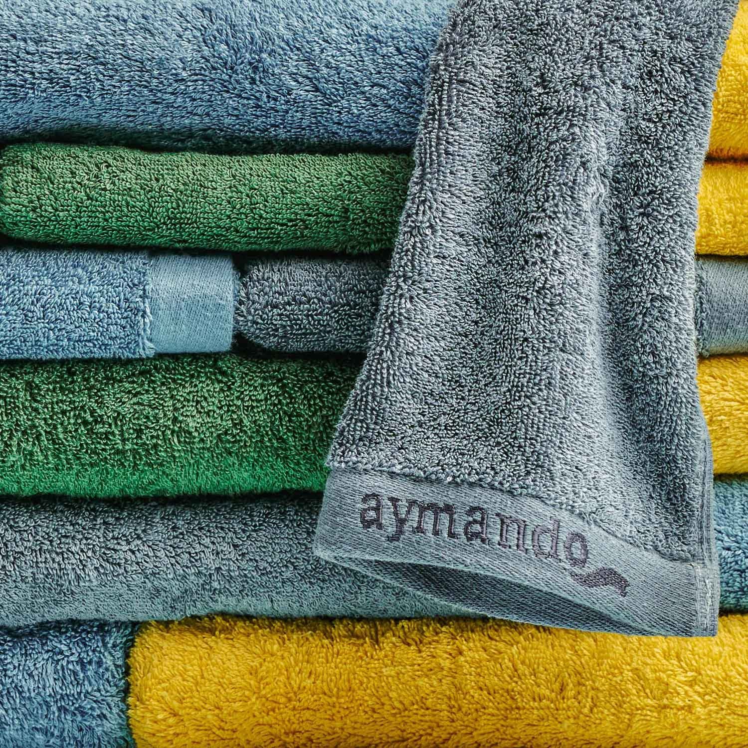 Aymando Handtuch Set Scheich Collection, 100% Baumwolle, (Spar Set - 70x140cm, 2-tlg), 100% ägyptische Baumwolle Duschtuch schnell trocknend 600 g/m², Lemon