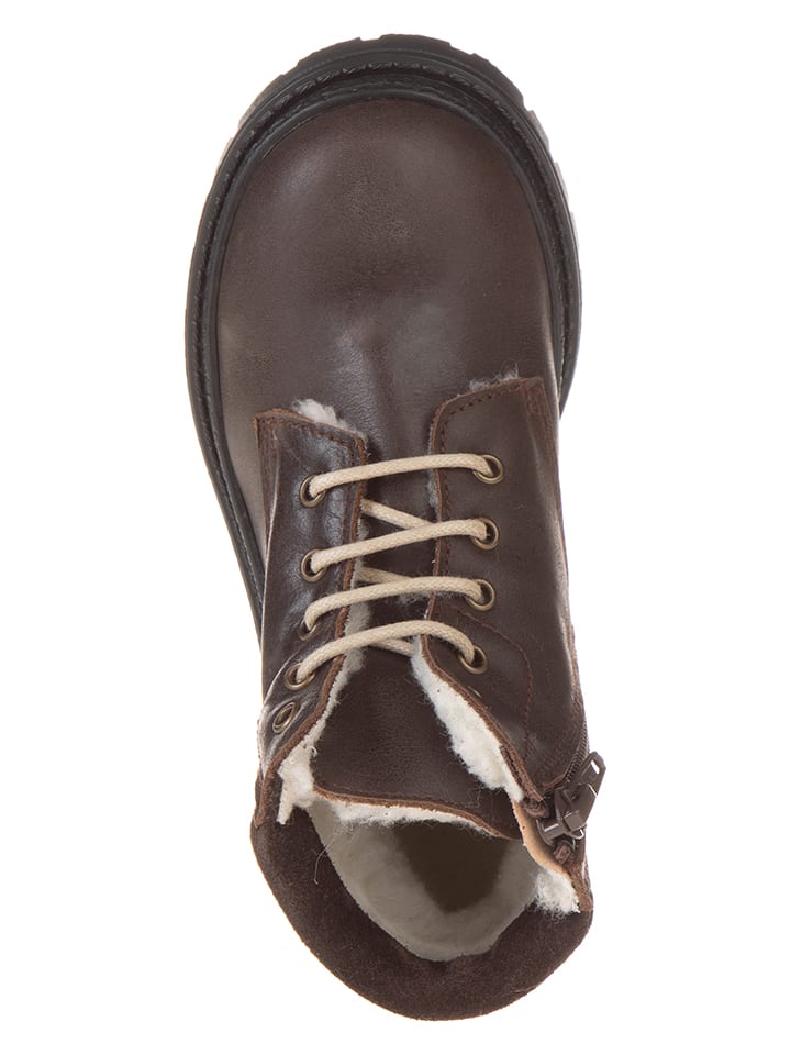 POM POM Leder-Winterboots in Braun günstig kaufen