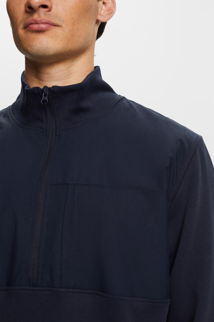 Troyer-Sweatshirt aus Materialmix