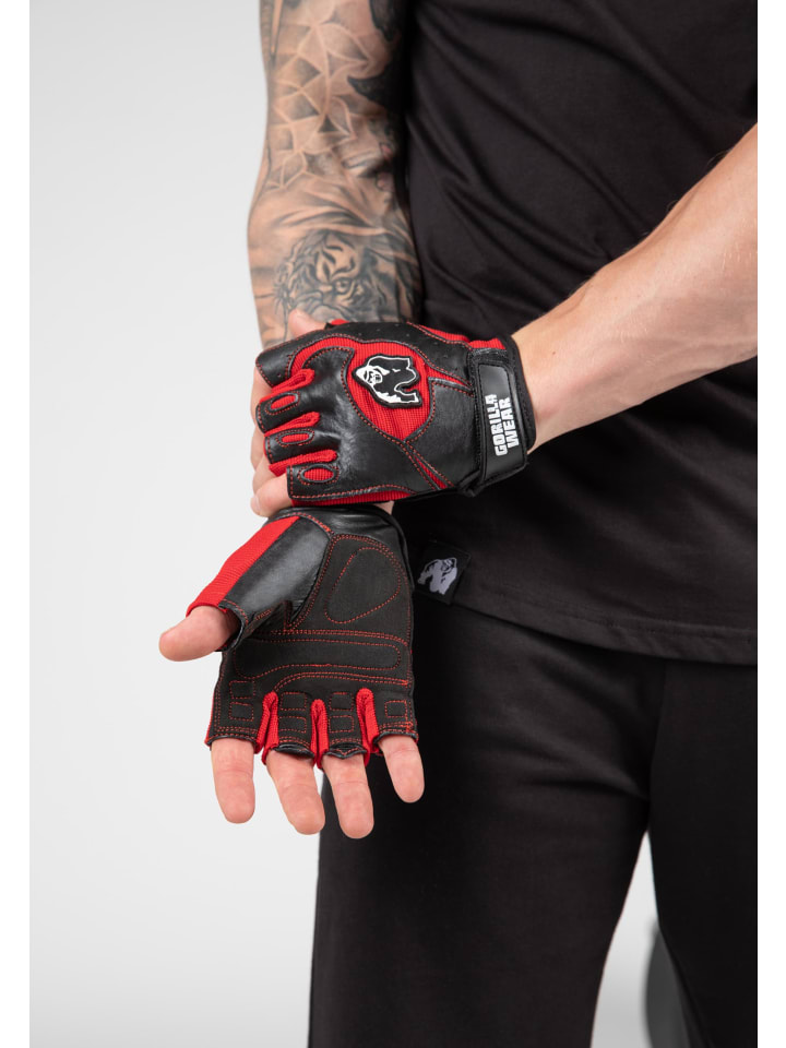 Gorilla Wear Trainingshandschuhe - Mitchell - Schwarz/Rot günstig kaufen