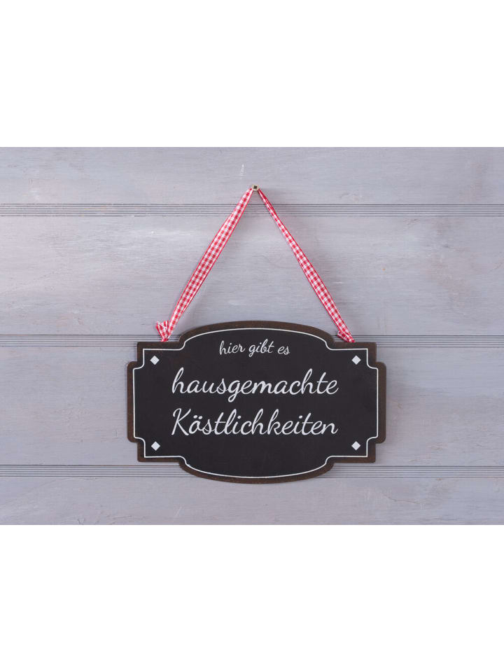 Boltze Schild HAUSGEMACHTE KÖSTLICHKEITEN Metallschild Schwarz 20x13 cm günstig kaufen onesize