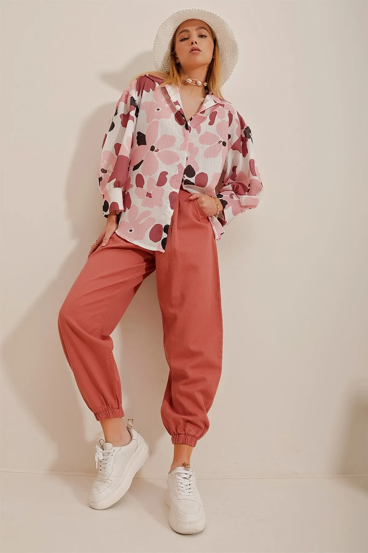 Trend Alaçatı Stili  Hemd - Orange - Regular Fit
