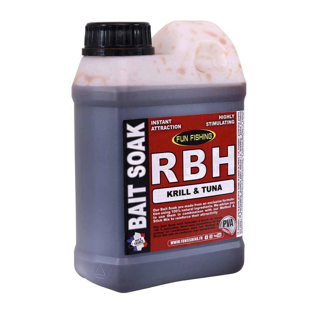 Booster carpe fun fishing bait soak system krill et tuna 1l