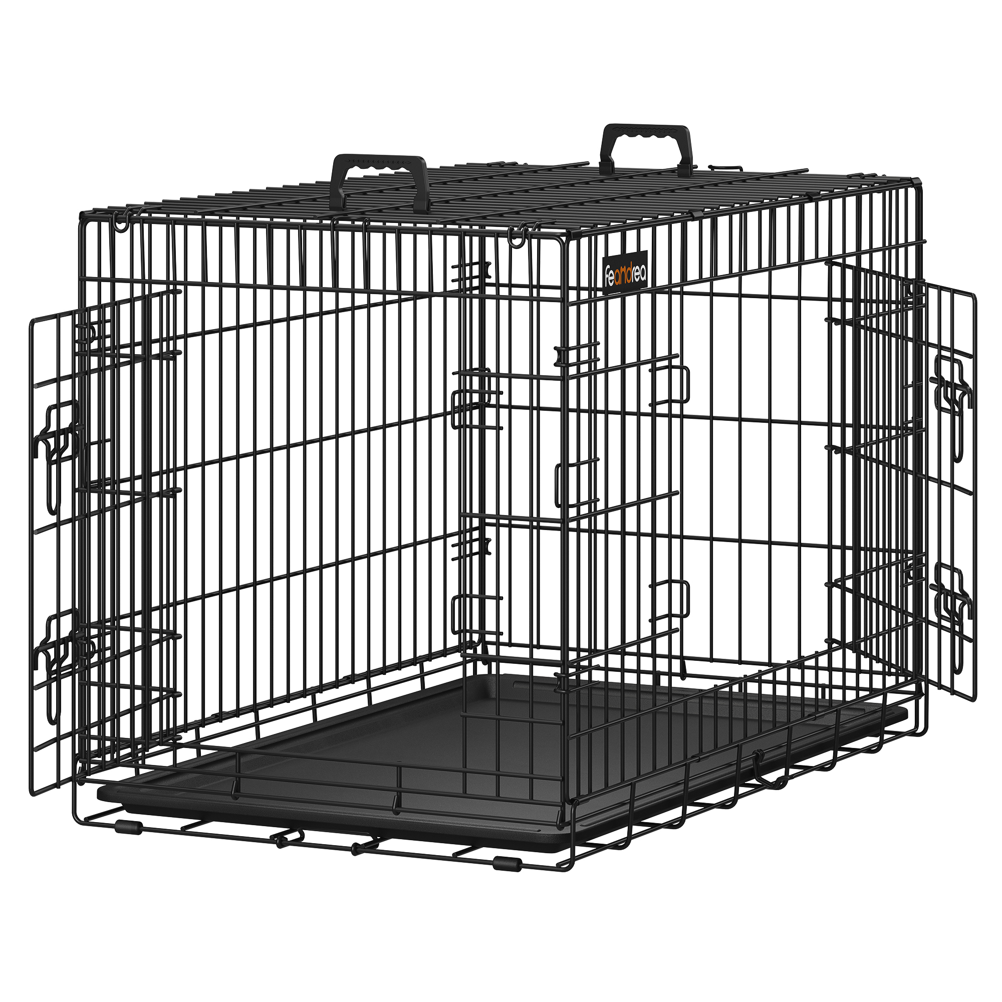 FEANDREA Transportboxen & Gitterboxen FEANDREA S-XXL Hundekäfig mit 2 Türen 92,5 cm, 57,5 cm, 64 cm