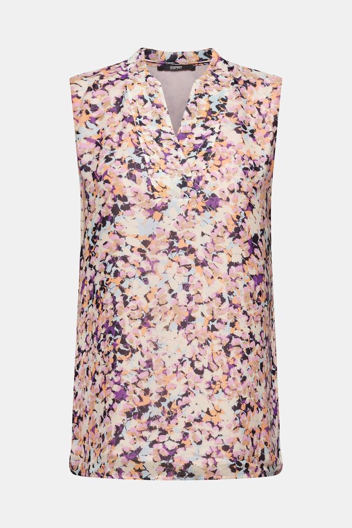 Florales Top aus Crêpe-Chiffon