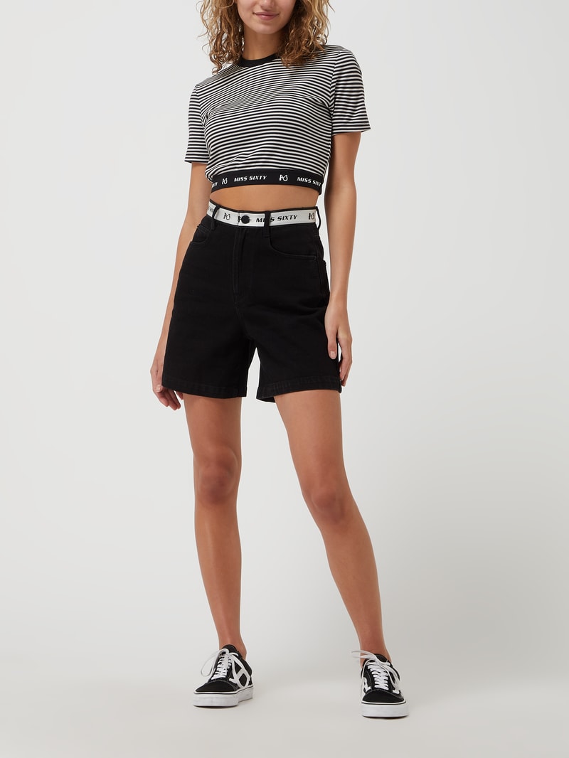 Shorts mit Logo-Bund in schwarz