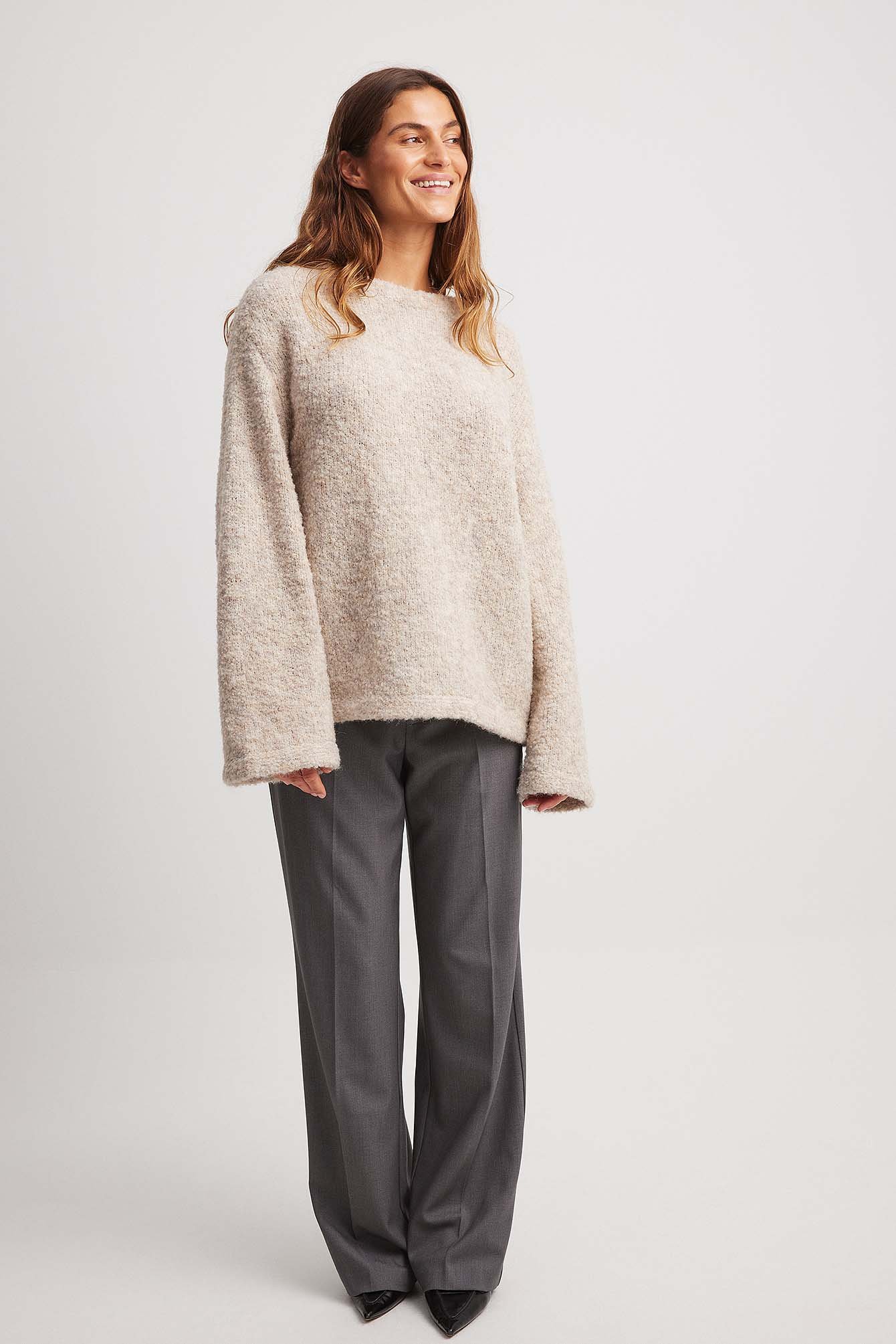 Oversize Strickpullover mit Rundhalsausschnitt
