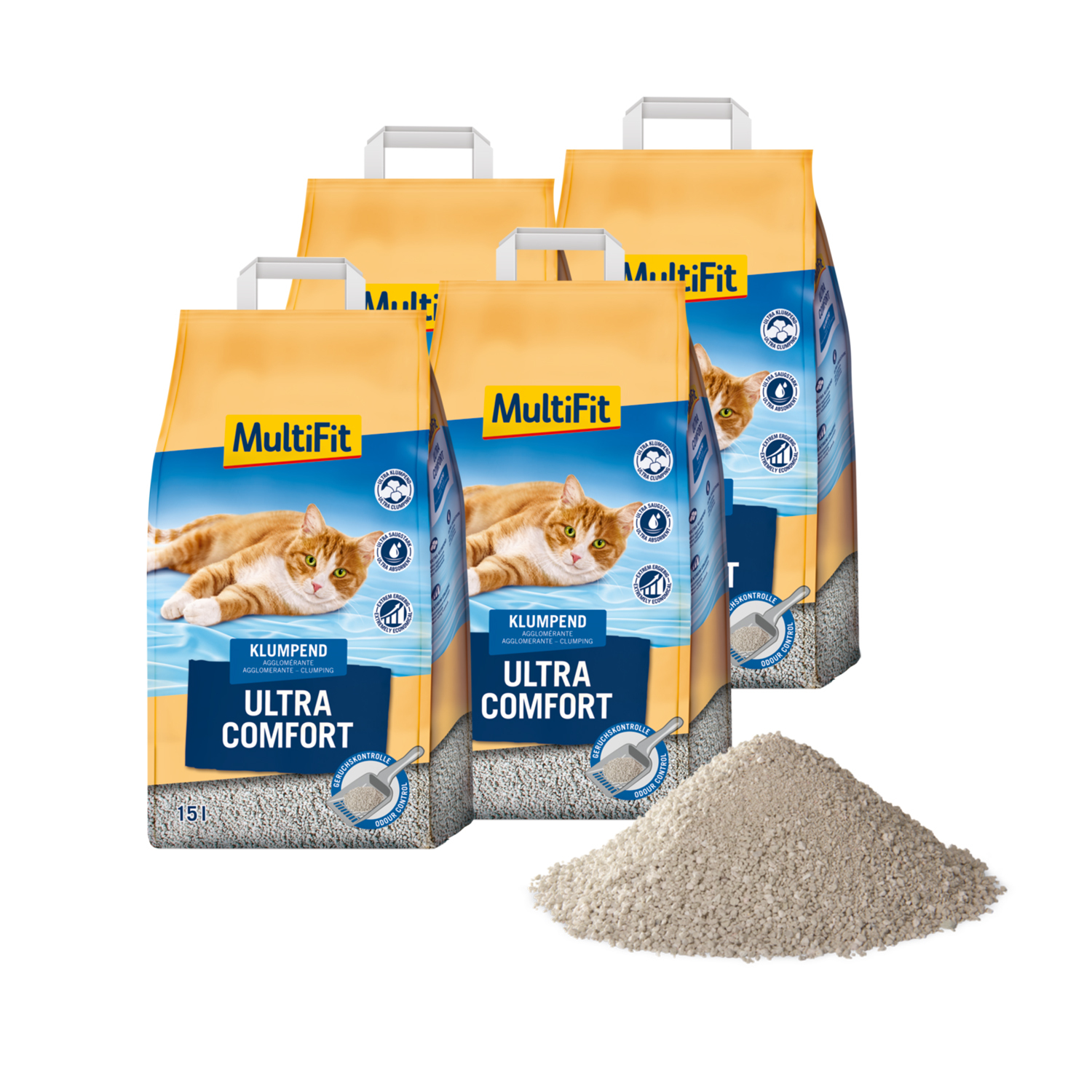 MultiFit Katzenstreu MultiFit ultra comfort 4x15 l