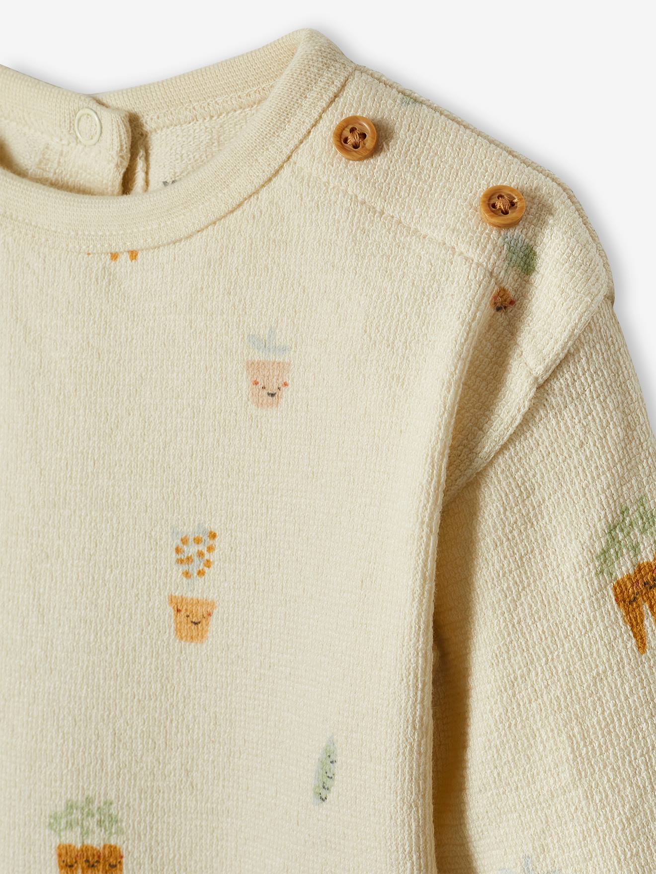 T-shirt bébé manches longues écru