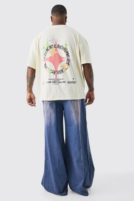 Plus extrem lockere Jeans mit Applikation