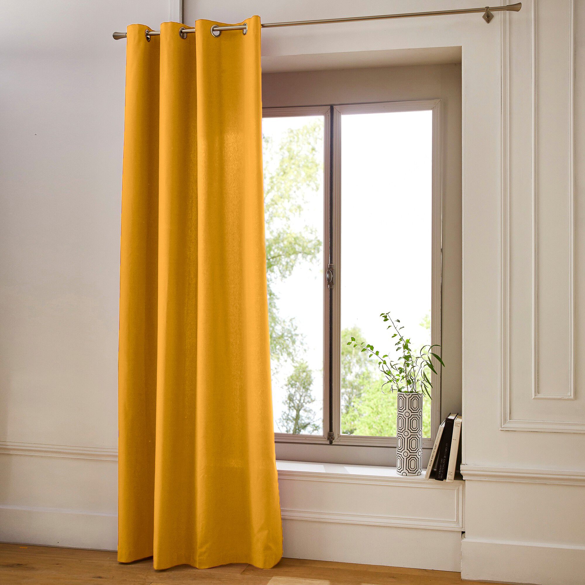 Rideau oeillets bachette tamisant uni