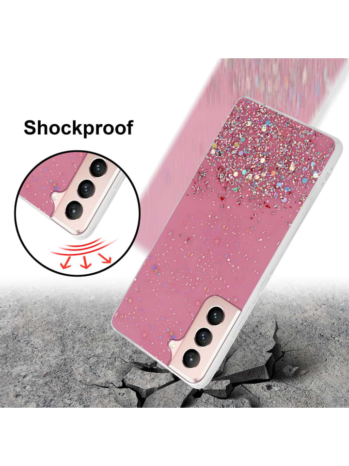cadorabo Hülle für Samsung Galaxy S21 5G Glitter in Rosa mit Glitter günstig kaufen onesize
