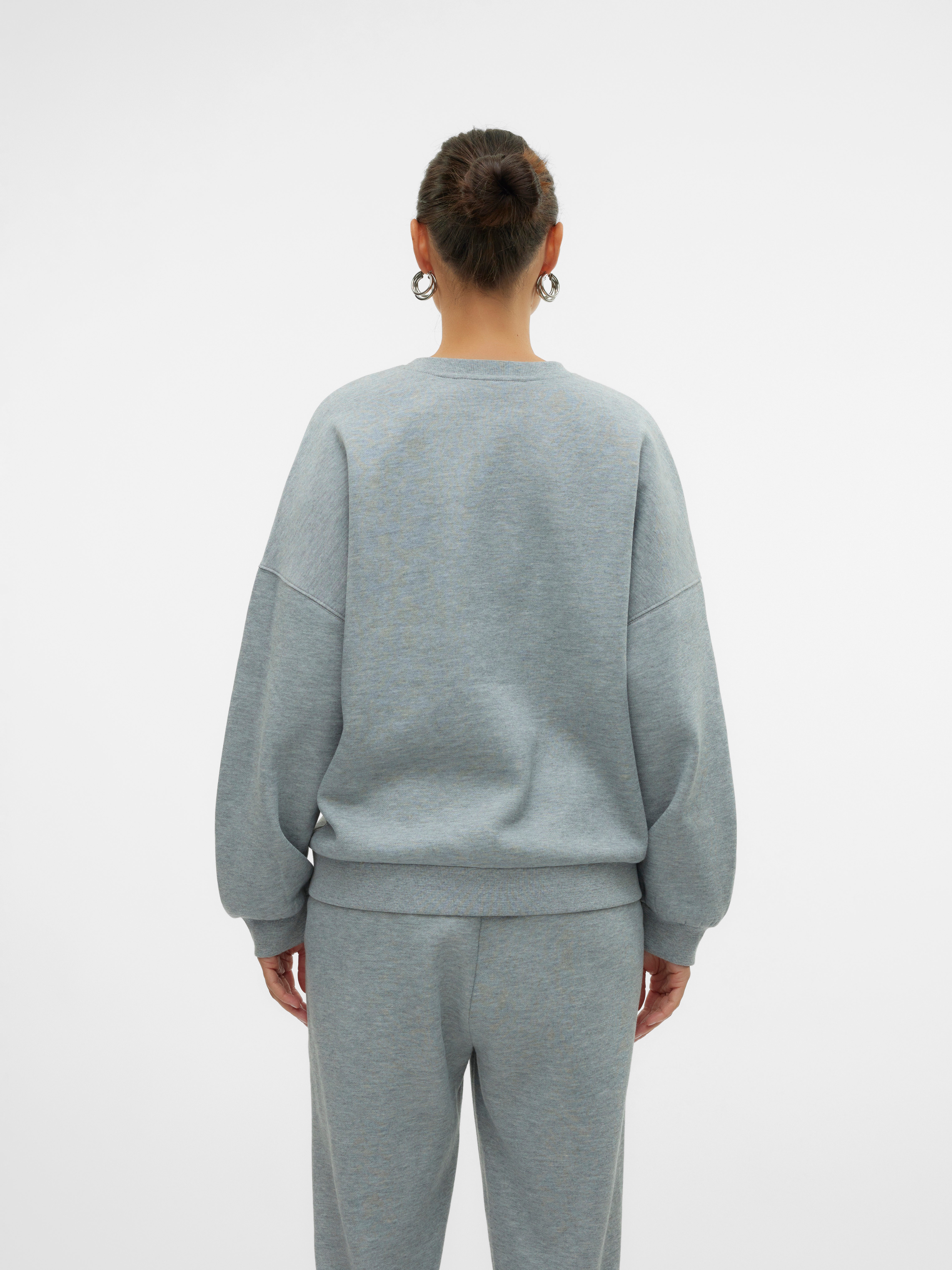 Locker geschnitten Rundhals Gerippte u00C4rmelbu00FCndchen Tief angesetzte Schulter Sweatshirt