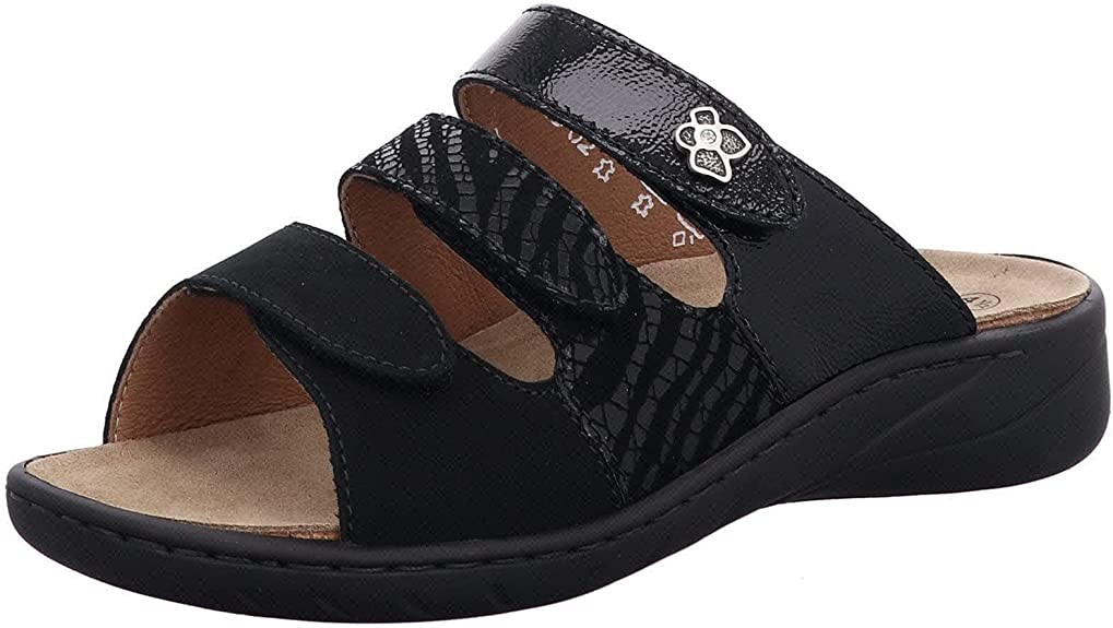 SOLIDUS Klassische Sandalen schwarz Wellness Spezial NUBUK/SHAPE/P
