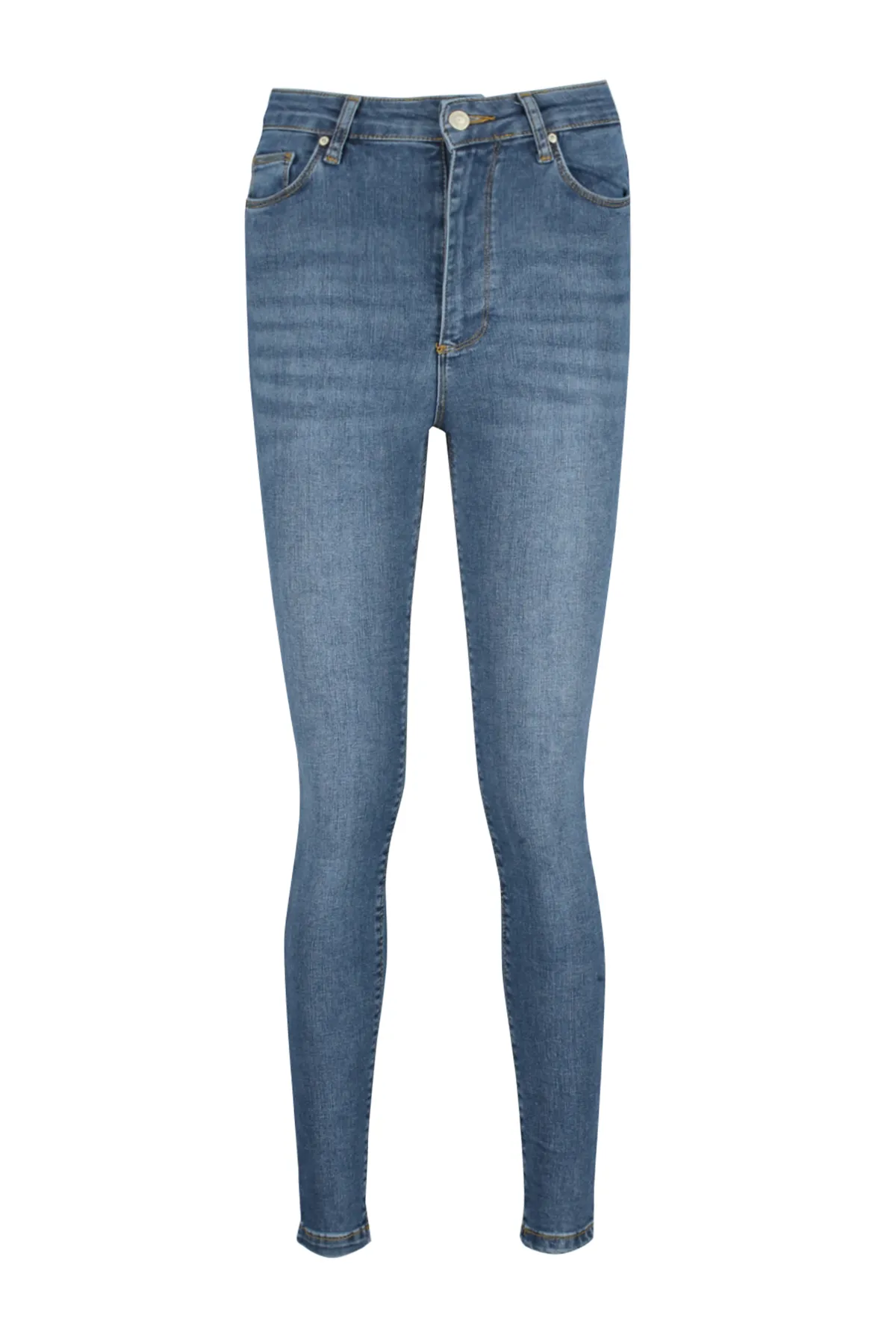 Trendyol Collection  Blaue Skinny Jeans mit hoher Taille TWOAW24JE00066