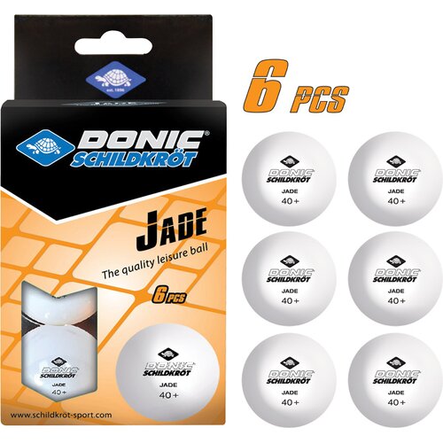 DONIC-SCHILDKRÖT TISCHTENNISBALL JADE, POLY 40+ QUALITÄT, 6 STK. IM BLISTER, WEISS