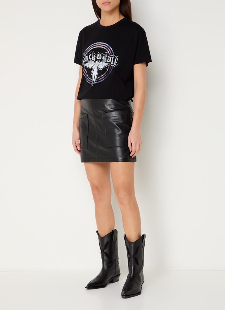 Tricou Zadig&Voltaire Tommer cu imprimeu și decorațiune cu cristale.