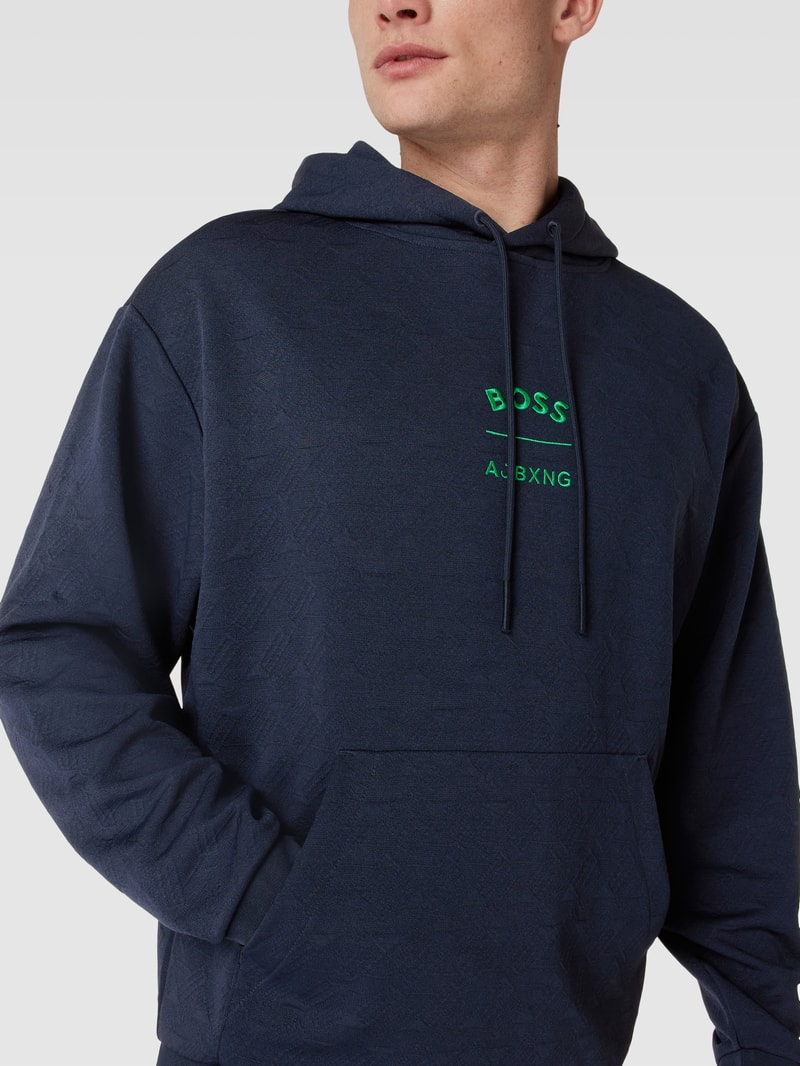 Hoodie mit Känguru-Tasche Modell 'Sly AJ' in marineblau